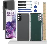 YHX-OU 6.2'' Gris Cache Batterie pour Samsung Galaxy S20 Galaxy S20 5G SM-G980 SM-G980F SM-G980F/DS Vitre arrière avec lentille, Coque arrière de Batterie Remplacement + Outil d'installation