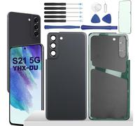 YHX-OU 6.2'' Noir Couvercle de Batterie pour Samsung Galaxy S21 5G Coque arrière de Batterie de Rechange, Cache Batterie pour Galaxy S21 5G SM-G991B, SM-G991U + Outils