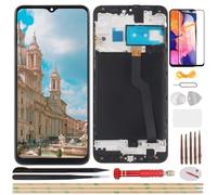 YHX-OU 6.2" Noir Kit Écran LCD avec Châssis pour Samsung Galaxy A10 SM-A105F Écran Complet Tactile LCD Display de Rechange avec Film de Protection D'écran et Outils