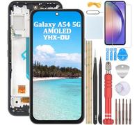 YHX-OU 6.4" Noir Kit AMOLED Écran LCD avec Châssis pour Samsung Galaxy A54 5G SM-A546B SM-A546E Écran Complet Tactile LCD Display de Rechange avec Film de Protection D'écran et Outils