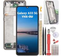 YHX-OU 6.4" Noir Kit Écran LCD avec Châssis pour Samsung Galaxy A33 5G SM-A336E SM-A336B Écran Complet Tactile LCD Display de Rechange avec Outils