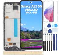 YHX-OU 6.5" AMOLED Écran Tactile LCD de Rechange pour Samsung Galaxy A52 5G SM-A526B SM-A526U Écran LCD Display de numériseur Tactile Remplacement + Outil d'installation+Verre Trempé(Noir+Cadre)