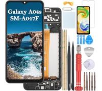 YHX-OU 6.5" Noir+Cadre Écran Complet Tactile LCD de Rechange pour Samsung Galaxy A04s SM-A047F SM-A047F/DS LCD Display Assemblé Remplacement d'écran avec Film de Protection D'écran et Outils