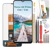 YHX-OU 6.5" Noir Écran Complet Tactile pour Realme C30 RMX3581 C33 RMX3624 Narzo 50i Prime RMX3506 Écran LCD Ensemble de numériseur Tactile Remplacement d'écran avec Outil d'installation