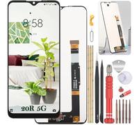 YHX-OU 6.52" Noir Écran Tactile de Rechange pour TCL 20R 5G TCL 20 R 5G T767H Écran LCD Complet Ensemble de numériseur Tactile Remplacement d'écran + Outil d'installation