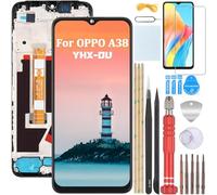 YHX-OU 6.56" Noir Kit Écran LCD avec Châssis pour Oppo A38 CPH2579 Écran Complet Tactile LCD Display de Rechange avec Film de Protection D'écran et Outils