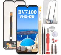 YHX-OU 6.58" Noir Écran Tactile pour Blackview BV7100 Écran LCD Complet Ensemble de numériseur Tactile Remplacement d'écran avec Outil d'installation
