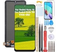 YHX-OU 6.58" Noir Kit Écran LCD pour Xiaomi Redmi Note 10 Redmi Note 10S LCD Display Assemblé Ecran Complet Tactile Remplacement d'écran + Outil + Verre trempé