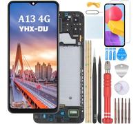 YHX-OU 6.6'' Noir+Cadre Kit Écran Complet Tactile LCD de Rechange pour Samsung Galaxy A13 4G SM-A135F SM-A137F Écran LCD Display Touch Screen avec Film de Protection D'écran et Outils