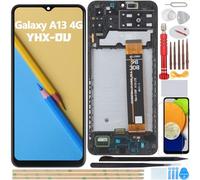 YHX-OU 6.6" Noir Kit Écran LCD avec Châssis pour Samsung Galaxy A13 4G SM-A135F SM-A137F Écran Complet Tactile LCD Display de Rechange avec Film de Protection D'écran et Outils