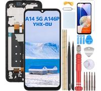 YHX-OU 6.6'' Noir Kit Écran LCD avec Châssis pour Samsung Galaxy A14 5G SM-A146P/DSN SM-A146P SM-A146U Écran Complet Tactile LCD Display de Rechange et Outils + Verre trempé