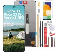YHX-OU 6.67" Noir Écran Complet Tactile LCD de Rechange pour Xiaomi Poco X3 NFC Poco X3 Pro Poco X3 avec Film de Protection D'écran et Outils