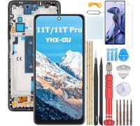 YHX-OU 6.67" Noir Kit Écran LCD avec Châssis pour Xiaomi 11T 5G 21081111RG 11T Pro 5G 2107113SG Écran Complet Tactile LCD Display de Rechange avec Film de Protection D'écran et Outils