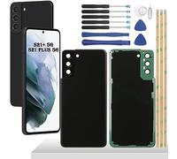 YHX-OU 6.7'' Noir Cache Batterie pour Samsung Galaxy S21 Plus 5G Galaxy S21+ 5G SM-G996B SM-G996U Vitre arrière avec lentille, Couvercle de Batterie Remplacement + Outil d'installation