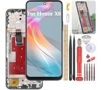 YHX-OU 6.7" Noir+Cadre Écran Complet Tactile pour Honor X8 4G TFY-LX1 TFY-LX2 TFY-LX3 Écran LCD Ensemble de numériseur Tactile Remplacement d'écran avec Outil d'installation