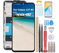 YHX-OU 6.7'' Noir Kit Écran LCD avec Châssis pour Samsung Galaxy A17 4G/A175F LCD Écran Complet Tactile LCD Display de Rechange et Outils + Verre trempé
