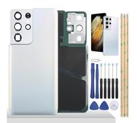 YHX-OU 6.8'' Cache Batterie pour Samsung Galaxy S21 Ultra 5G Vitre arrière avec lentille, Coque arrière de Batterie Remplacement pour Samsung Galaxy S21 Ultra 5G + Outil d'installation