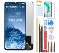 YHX-OU 6.88'' Noir Écran Complet Tactile pour Xiaomi Redmi 14C 4G/POCO C75 4G/A3 PRO/A4 5G/14R 5G Écran LCD Ensemble de numériseur Tactile Remplacement d'écran avec Outil d'installation+Verre trempé