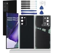 YHX-OU Couvercle de Batterie pour Samsung Galaxy Note 20 Ultra 5G Galaxy Note 20 Ultra Coque vitre arrière de Rechange, Cache Batterie Lentille de Caméra +Outils(Noir)