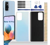 YHX-OU Couvercle de Batterie pour Xiaomi Redmi Note 10 Pro M2101K6G, M2101K6R Coque vitre arrière de Rechange, Cache Batterie pour Redmi Note 10 Pro + Outils (Blau)