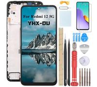YHX-OU Écran LCD avec Châssis pour Xiaomi Redmi 12 5G 23076RN4BI 23076RN8DY Écran Complet Tactile Xiaomi Redmi 12 5G LCD Display de Rechange avec Film de Protection D'écran et Outils