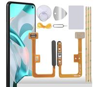 YHX-OU Noir Bouton Power Flex Câble pour Xiaomi Mi 11 Lite 5G Mi 11 Lite 4G Fingerprint Sensor Câble Flex de rechange lecteur d'empreintes centrale + Kit de réparation