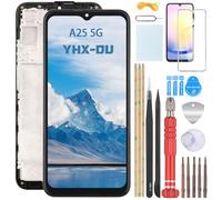 YHX-OU OLED Écran LCD avec Châssis pour Samsung Galaxy A25 5G Écran Complet Tactile LCD Display de Rechange avec Film de Protection D'écran et Outils Noir