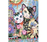 YHX926 Diamond Painting,Chat,5D Broderie Diamant kit Complet,DIY Perle Diamant à Coller Tableau Peinture,Canevas Point de Croix Kits pour la Deco Chambre 30x40cm