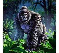 YHX926 Diamond Painting,Gorille des forêts,5D Broderie Diamant kit Complet,DIY Perle Diamant à Coller Tableau Peinture,Canevas Point de Croix Kits pour la Deco Chambre 30x40cm