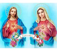 YHX926 Diamond Painting,Jésus et la vierge,5D Broderie Diamant kit Complet,DIY Perle Diamant à Coller Tableau Peinture,Canevas Point de Croix Kits pour la Deco Chambre 30x40cm
