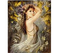 YHX926 DIY Point de Croix Kit pour Debutant Adulte,Canevas Point de Croix Kit Complet Enfant,11CT Toile pré-imprimé,Fille Nue Sexy,Noel Décoration de la Maison 40x50cm