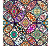 YHX926 DIY Point de Croix Kit pour Debutant Adulte,Canevas Point de Croix Kit Complet Enfant,11CT Toile pré-imprimé,Mandala,Noel Décoration de la Maison 40x50cm