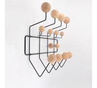 YHXAIQ Fixation Murale Patère Boule en Bois, Bois Massif + Métal Crochet Porte Manteau pour Vestes, Chapeaux, Sacs dans Entrées et Chambres(Color 5)