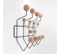 YHXAIQ Fixation Murale Patère Boule en Bois, Bois Massif + Métal Crochet Porte Manteau pour Vestes, Chapeaux, Sacs dans Entrées et Chambres(Color 4)