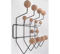 YHXAIQ Patère Boule en Bois Massif - Fixation Murale sans Perçage, Crochets Adhésifs Métal + Bois pour Entrée, Chambre ou Salle(Color 6)