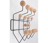 YHXAIQ Patère Boule en Bois Massif - Fixation Murale sans Perçage, Crochets Adhésifs Métal + Bois pour Entrée, Chambre ou Salle(Color 4)
