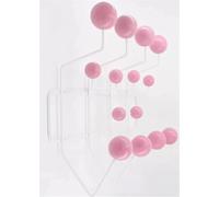 YHXAIQ Patère Boule en Bois Massif - Fixation Murale sans Perçage, Crochets Adhésifs Métal + Bois pour Entrée, Chambre ou Salle(Color 5)