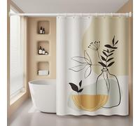 YHXBD Rideau De Douche Abstrait Simple pour Salle De Bain, Motif Géométrique Esthétique, Rideau De Salle De Bain Épais, Rideau De Baignoire en Tissu Polyester Imperméable,A-04,180x180CM