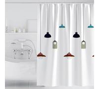 YHXBD Rideau De Douche Simple Blanc pour Salle De Bain, Rideau De Salle De Bain en Tissu Polyester À Feuilles Géométriques, Rideau De Baignoire Imperméable Et Résistant À La Moisissure,A-02,100x200CM