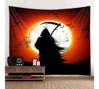 YHXBD Tapisserie murale d'Halloween à suspendre, citrouille effrayante, fantôme, toile de fond horreur, pleine lune, nuit, fond de forêt effrayante, décorations de fête pour chambre à coucher, A-06,95