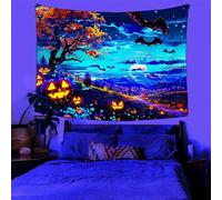 YHXBD Tapisserie murale d'Halloween à suspendre, crâne effrayant, toile de fond horreur, citrouille, fantôme, chauve-souris, décorations de fête pour chambre à coucher, université, dortoir, décoration