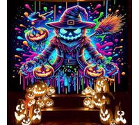 YHXBD Tapisserie murale d'Halloween à suspendre, crâne effrayant, toile de fond horreur, citrouille, fantôme, chauve-souris, décorations de fête pour chambre à coucher, université, dortoir, décoration