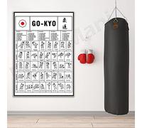YHXCT Le Gokyo Traditionnel De Kodokan Judo Poster, Judo Techniques Poster, Judoka Gift, Judo Dojo Decor for Gym Room Fitness Lovers Fitness Decor Tableaux Décorations Murales, 50X70Cm