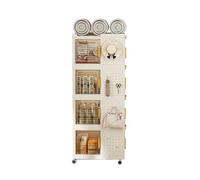 YHxFlux Armoire de Bureau Boîte de Rangement for bibliothèque Mobile, Armoire avec Baie vitrée Pliante, étagère, Chariot for la Maison Rangement