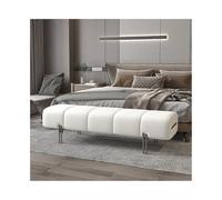 YHxFlux Banc d'entrée Tabouret de Bout lit, Tabouret Devant, canapé-lit, vestiaire Minimaliste en Cuir, Souple, Banc à Chaussures Long pour Couloir(Off-White)