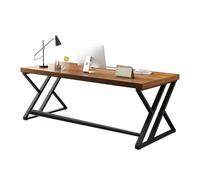YHxFlux Bureau d'ordinateur Bureau d'ordinateur en pin avec Cadre métal Robuste, Table de Travail Moderne et Longue for l'écriture l'étude pour étudier(3XL)