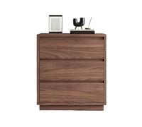 YHxFlux Chambre de Nuit Brown Large Three Drawer Bedside Storage Bedroom Table Cabinet Dining Table de lit(Grand)