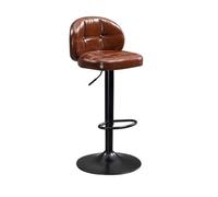 YHxFlux Cuisine Tabouret de Bar en Fer Tendance avec Dossier Simple et Haut Tabouret pivotant pour Salle à Manger(Bruin)