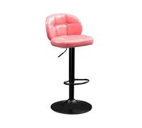 YHxFlux Cuisine Tabouret de Bar en Fer Tendance avec Dossier Simple et Haut Tabouret pivotant pour Salle à Manger(Pink)