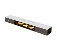 YHxFlux Étagère murale pour console multimédia - Support flottant moderne avec lumières LED, porte en verre et rangement sous les téléviseurs - Gris - 180 x 25 x 23 cm